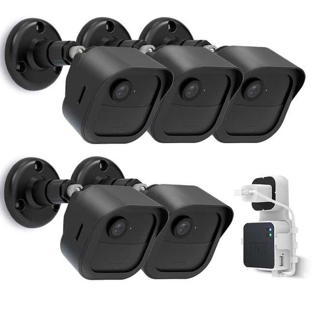 All- Blink Outdoor Camera Wall Mount, Weatherproof Protective Housing and 360 Degree Adjustable Mount with Blink Sync Module 2 Mount for Blink Outdoor Security Camera System (Black 5Pack)
