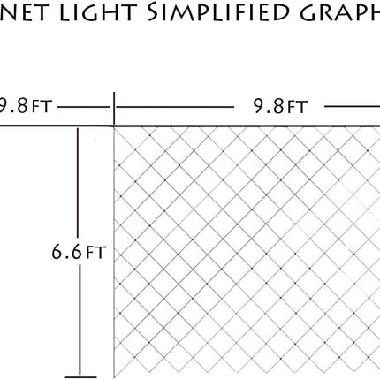 Net Mesh Waterproof String Lights, 200 Light Bulbs, 8 Lighting Modes, for Indoor Outdoor, Curtain, Christmas Tree, Bush, Party, Wedding, Fairy, Wall Decoration (9.8 ft x 6.6 ft, Cool White)