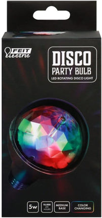 Feit Electric Multicolor Changing Disco Party LED Light Bulb, DISCO1/LED, A19, RGB, RGB Multicolor, 5.3" H x 3.15" D