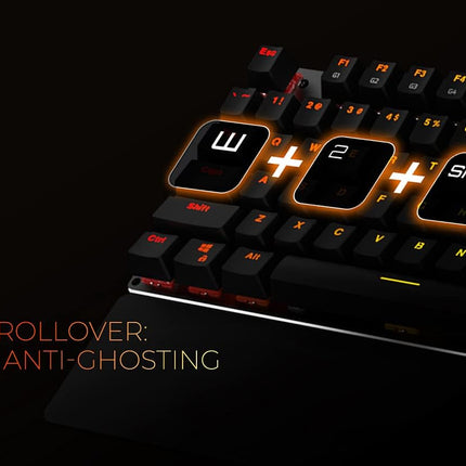 AOC Gaming Full RGB Mechanical Keyboard, 104-Key Outemu Blue Switches, Full NKRO, Detachable Wrist Rest, Light FX RGB, G-Menu Software (GK500)