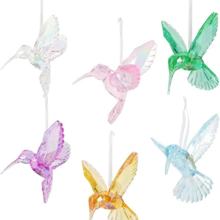 VILLCASE 6pcs Crystal Bird Pendant Clear Christmas Ornaments Home Decorations Christmas Decorations Hummingbird Decor Ceiling Hanging Decor Home Pendants Modeling Ornament Acrylic