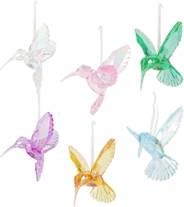 VILLCASE 6pcs Crystal Bird Pendant Clear Christmas Ornaments Home Decorations Christmas Decorations Hummingbird Decor Ceiling Hanging Decor Home Pendants Modeling Ornament Acrylic