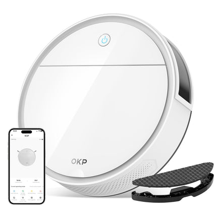 Okp K5 Pro Robot Vacuum And Mop, 2 In 1 Mopping Robotic Vacuum With 5000 Pa Suction Power, Auto Selfrecharging, Wifiappalexaremote Control, Good For Hard Floors And Pet Hair Pick Up