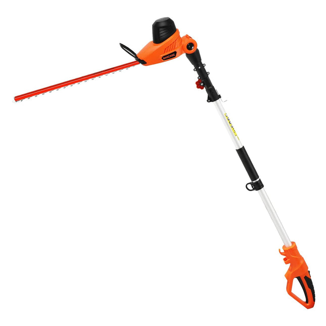 GARCARE Electric Corded Hedge Trimmer with Extension Pole 20 Inch Dual-Action Laser Blade Bush Trimmer 600W, 4.8Amp Garden Trimmers
