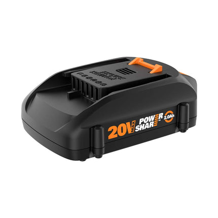 WORX WG801 20V Shear Shrubber Trimmer, Battery and Charger Included,Black and Orange & WA3575 20V PowerShare 2.0 Ah Replacement Battery, Orange and Black