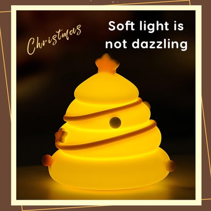 Christmas Tree Night Light LED Lamp 3 Level Dimmable Nursery Nightlight Decorations Rechargeable Night Light Bedside Touch Lamp Funny Office Desk and Cute Light Christmas Decor (Christmas Tree)