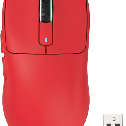 X3 Lightweight Wireless Gaming Mouse with Tri-Mode 2.4G/USB-C Wired/Bluetooth,Up to 26K DPI, PAW3395 Optical Sensor,Kailh GM8.0 Switch,5 programmable Buttons for PC/Laptop/Win/Mac(Red)
