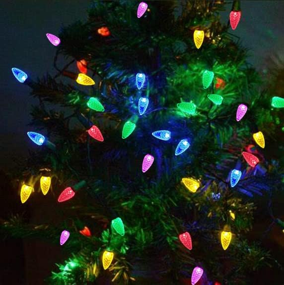 C3 Christmas Lights 18ft 50LED Strawberry Waterproof String Lights, Fairy Lights for Outdoor, Indoor, Garden, Yard, Home, Party, Holiday, Xmas Tree Decoration (Multicolor)
