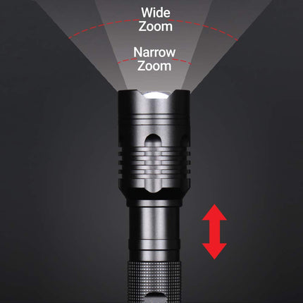 Feit Electric FL500 Ultra Bright 500/170 Lumens 3-Cell AAA, Zoomable Strike Bezel LED Tactical Flashlight, 4.6" L x 1.3" D Black