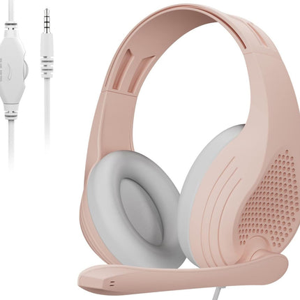 Anivia A9S Computer Headsets Over Ear Headphones Wired Gaming Headset with Microphone, Stereo Surround Sound for PC, Xbox One, PS5, PS4, Switch - Rose Gold Pink