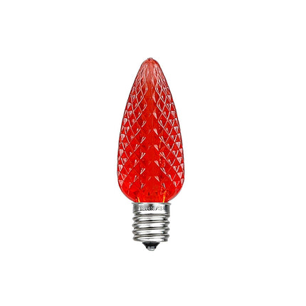 Novelty Lights 25PK C9 LED Faceted Ultra Bright Dimmable Outdoor Christmas Light Replacement Bulbs LED Replacement Bulbs, Led Bulbs, Outdoor Light Bulbs String Light Bulbs (Red)