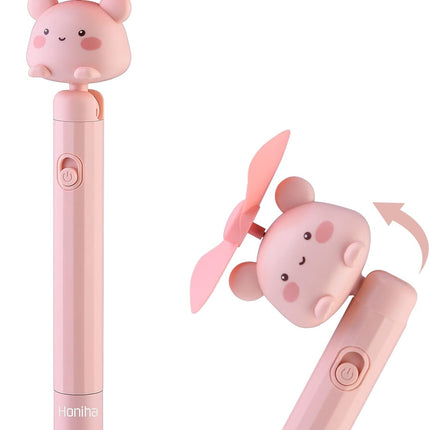 Mini Portable Fan, Personal Mini Handheld Fan, Replaceable Battery Small Pocket Fan, Adorable Cartoon Little Fan For Travel