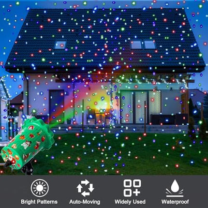 Treela Christmas Projector Lights Outdoor Starry Waterproof Projection Light with Remote Control LED Outdoor Light Projector Landscape Spotlights for Xmas Yard Party(Cross Light,Red, Green, Blue)