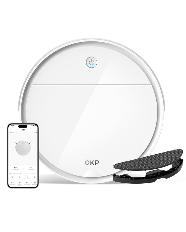 K5P Robot Vacuum Cleaner, Robot Vacuum And Mop,Quiet Robotic Vacuum With Strong Suction For Hardwood Floor