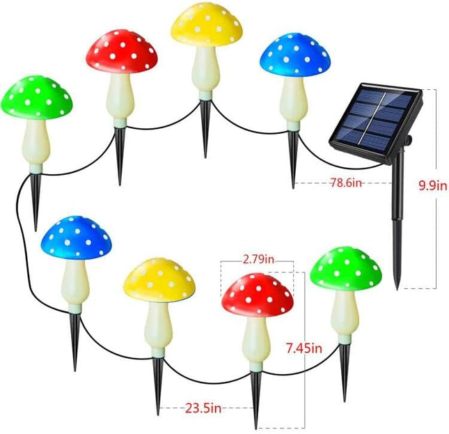 est Version 8-Pack Solar Mushroom Lights for Garden Decor, 8 Modes Waterproof Outdoor Multi-Colored Mushroom LED Fairy Lamp for Christmas Halloween Garden Yard Lawn