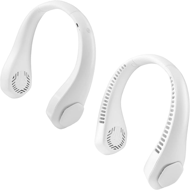 Chunghop Usb Hanging Neck Fan Portable Rechargable Bladeless Fan With 3 Speeds Strong Wind, 360° Cooling HandFree Neck Fan