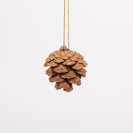 24 Pcs Natural Pine Cones with Gold Hanging Strings, Christmas Ornaments for Christmas Tree Decoration, DIY Crafts, Holiday, Wedding, Party, Home Decor