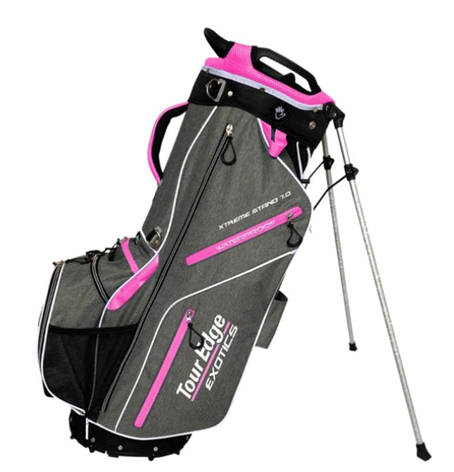 Tour Edge Exotics Xtreme Stand 7.0 Bag-Heath-Pink-White, One Size (UBAE7SB06)
