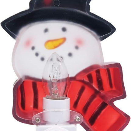DRomance Christmas Decoration Night Light Plug in with Switch Manual On/Off, Plug in Nightlight for Kids Incandescent Bulb Included with 360 Degree Swivel Plug, Snowman Night Light Bedroom