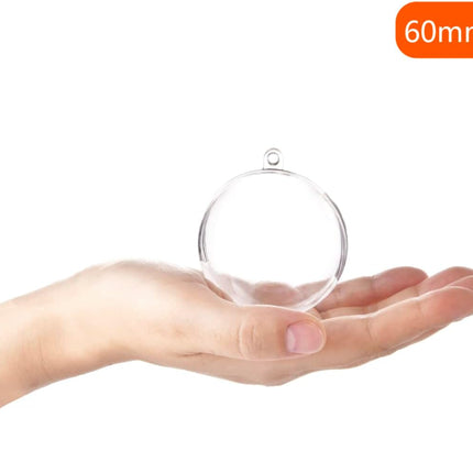 20 Pack Clear Christmas Ornaments, 2.36"/60mm Clear Plastic Fillable Ornaments Ball DIY Christmas Ornaments for Christmas Tree, Holiday, Wedding, Party, Home Décor Party(60MM/2.36")