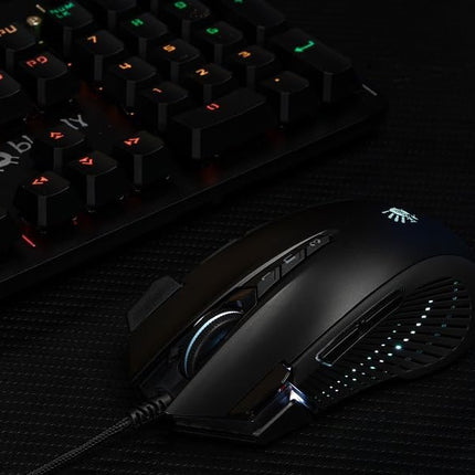 BLOODY J90s RGB Gaming Mouse, High Precision 8000 CPI, 150 IPS, 25g Acceleration, 12 Customizable Buttons, Ambidextrous