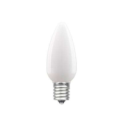 Novelty Lights 25 Pack C9 LED Ceramic Outdoor Patio Party Christmas Replacement Bulbs, Warm White, 3 LED's Per Bulb, Plastic, Energy Efficient