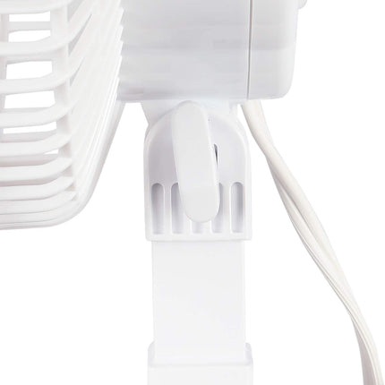 Hurricane Fans Classic 6 Inch Clip Fan Portable Fan With Strong Clamp, Two Speed Settings, And Adjustable Tilt Mechanism, White