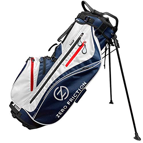 Zero Friction Golf Stand Bag, Bonus 40" Golf Towel & Men's Universal-Fit Golf Glove Included