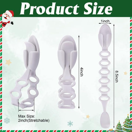12 Pcs Christmas Garland Ties Wreath Holder- 8.5" Adhesive Silicone Christmas Garland Hangers- Stretchable Adhesive Straps Stocking Holder for Mantle Stairways Garland Decoration