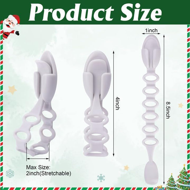 12 Pcs Christmas Garland Ties Wreath Holder- 8.5" Adhesive Silicone Christmas Garland Hangers- Stretchable Adhesive Straps Stocking Holder for Mantle Stairways Garland Decoration