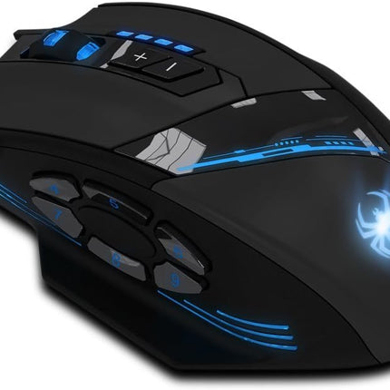 12 Programmable Buttons C12 Gaming Mouse, AFUNTA Laser Double-Speed Adjustment 8000DPI Mice Support 4 Level Switch