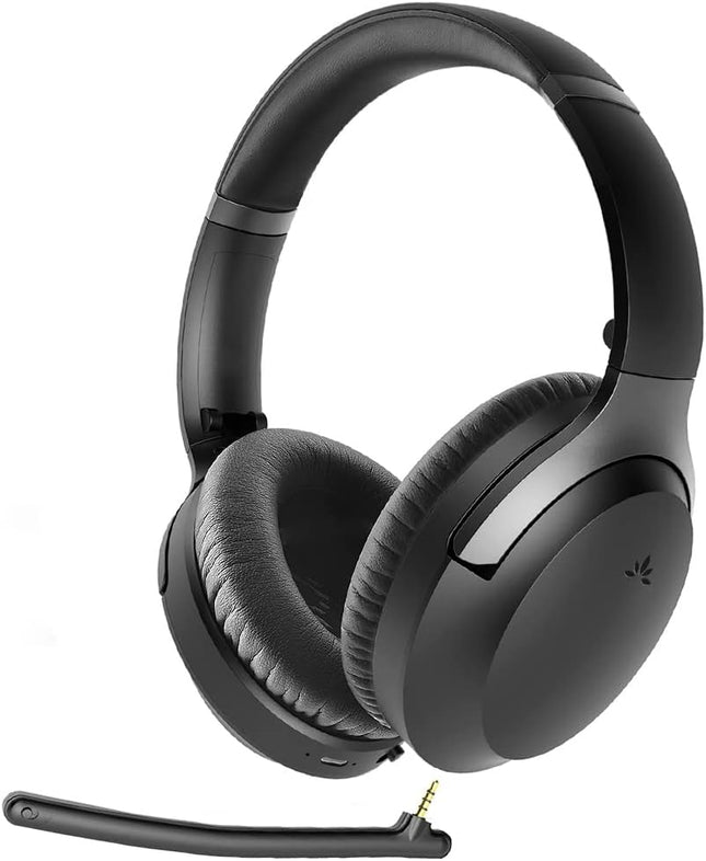 Avantree Aria Pro aptX-HD Bluetooth 5.0 Active Noise Cancelling Headphones with Boom Microphone for Music & Calls, SSD Option, Low Latency Over Ear Wireless & Wired Headset for Phone Computer Laptop