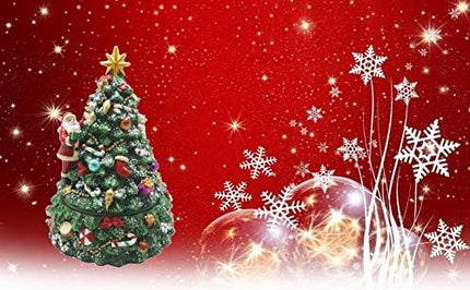 Lightahead Musical Revolving Christmas Tree with Santa Claus and Christmas Music Playing in Poly Resin
