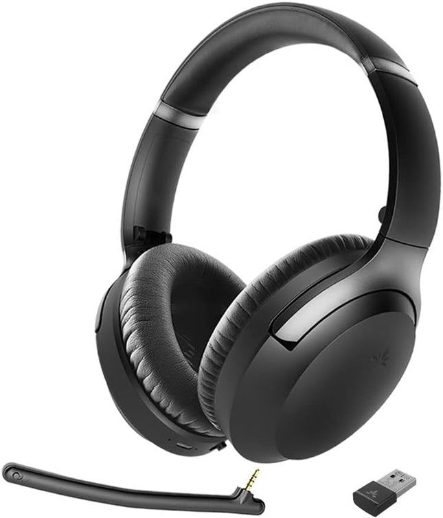 Avantree Aria Pro 2 - Bluetooth Headphones with Noise Filtering Mic for Clear Calls, Dual Link for PC & Phone, Active Noise Cancelling Wireless Headset with USB Adapter for Computer & Laptop