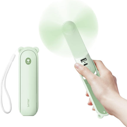 Jisulife Handheld Fan With 4500 Mah Powerbank Max 46 Hours Runtime,Pocket Fan Portable Battery Operated Or Usb Powered Folding