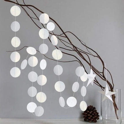 Cheerland White Circle Garland White Party Decorations Winter Wonderland Hanging Streamers Backdrop Banner Bday Birthday Baby Shower Bachelorette Bridal Shower Wedding Party Decor Christmas Decoration