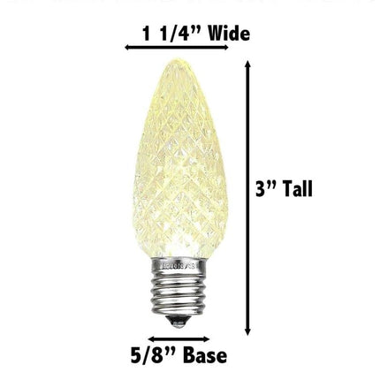 Novelty Lights 25PK C9 LED Faceted Ultra Bright Dimmable Outdoor Christmas Light Replacement Bulbs LED Replacement Bulbs, Led Bulbs, Outdoor Light Bulbs String Light Bulbs (Red)