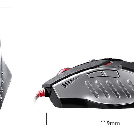 TL80 Termin8r Ultra-Core Laser Gaming Mouse | Light Strike (LK) Optical Switch & Scroll - Shift Lever and 8 Programmable Buttons with Advanced Macros - X'Glide Armored Mouse Feet - USB