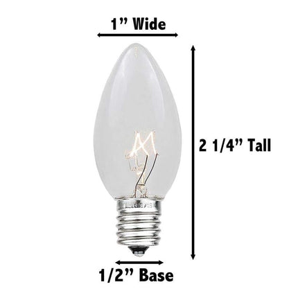 Novelty Lights 25PK C7 LED Faceted Ultra Bright Dimmable Outdoor Christmas Light Replacement Bulbs LED Replacement Bulbs, Led Bulbs, Outdoor Light Bulbs String Light Bulbs (Pure White)