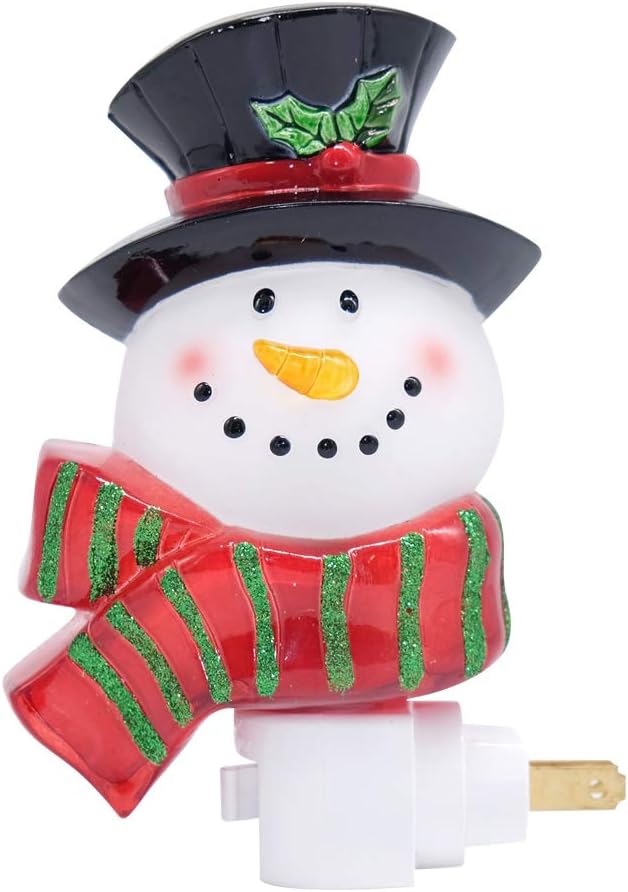 DRomance Christmas Decoration Night Light Plug in with Switch Manual On/Off, Plug in Nightlight for Kids Incandescent Bulb Included with 360 Degree Swivel Plug, Snowman Night Light Bedroom