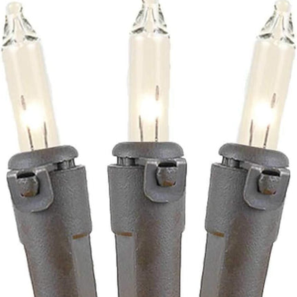 ‎Novelty Lights 34FT 100 Commercial Christmas Lights, Tree Lights Indoor Commercial Grade Incandescent Bulbs With Clear Vintage Filament, Tree Lights Outdoor Mini Lights (Brown Wire)