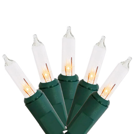 Christmas Lights 8.6Ft 10 Counts Classic String Lights Green Wire Warm White Incandescent Mini Lights for Indoor and Outdoor Christmas Decorations Connectable