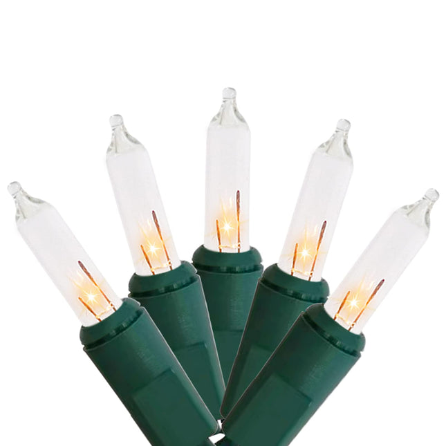 Christmas Lights 8.6Ft 10 Counts Classic String Lights Green Wire Warm White Incandescent Mini Lights for Indoor and Outdoor Christmas Decorations Connectable