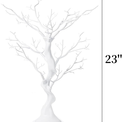 Christmas Artificial Tree Branch, 23 Inch White Manzanita Wedding Centerpiece, Decorative Ornament Display Tree, Tabletop Artificial Tree for Christmas Birthday Party Home Decor