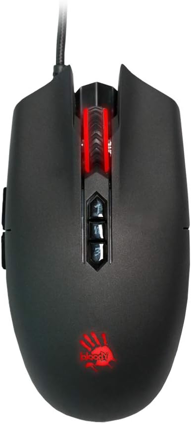 Bloody SP80 Optical Switch Gaming Mouse - Fastest Mouse Switch in Gaming - Enthusiast Grade Gaming Sensor - 8 Programmable Buttons - Non-Slip Rubberized Texture - Black - 12,000 FPS