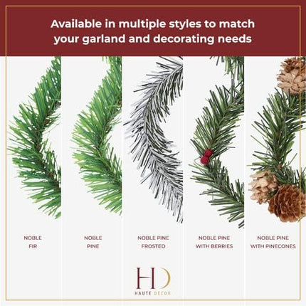 Haute Decor GarlandTies™, 20 Pack 14 inches (Noble Fir) Twist Ties with Strong Inner Wire for Securing Garland, Lights, and More