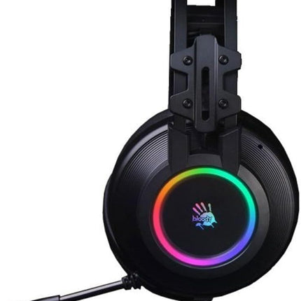 Bloody G528C Wired RGB Gaming Headset, 7.1 Virtual Surround Sound, Noise Cancelling Microphone with Braided USB Cable, On-Ear Volume Control for FPS MMO Games