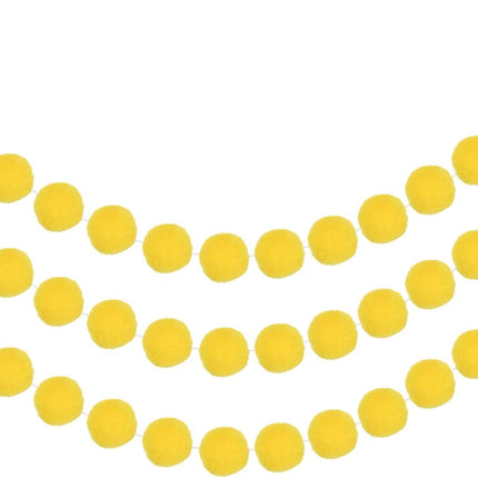 MECCANIXITY 3Pcs Felt Ball Garland Yellow Pom Pom Garland Handing Balls 7.55 Feet Long 20 Balls Party Banner Decor for Christmas Birthday Party Decoration