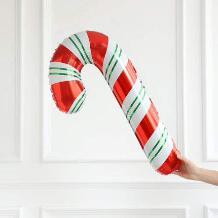 Christmas Balloon Garland Arch Kit Red Green Candy Cane Balloon Gingerbread Man Balloon Exploding Star Balloon for Christmas Party Decorations