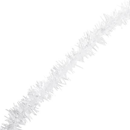 Mandala Crafts White Tinsel Garlands Mini Garland Christmas Tree Garland Christmas White Garland Decorations - Thin Metallic Foil Glitter Garlands Party Wedding Decor